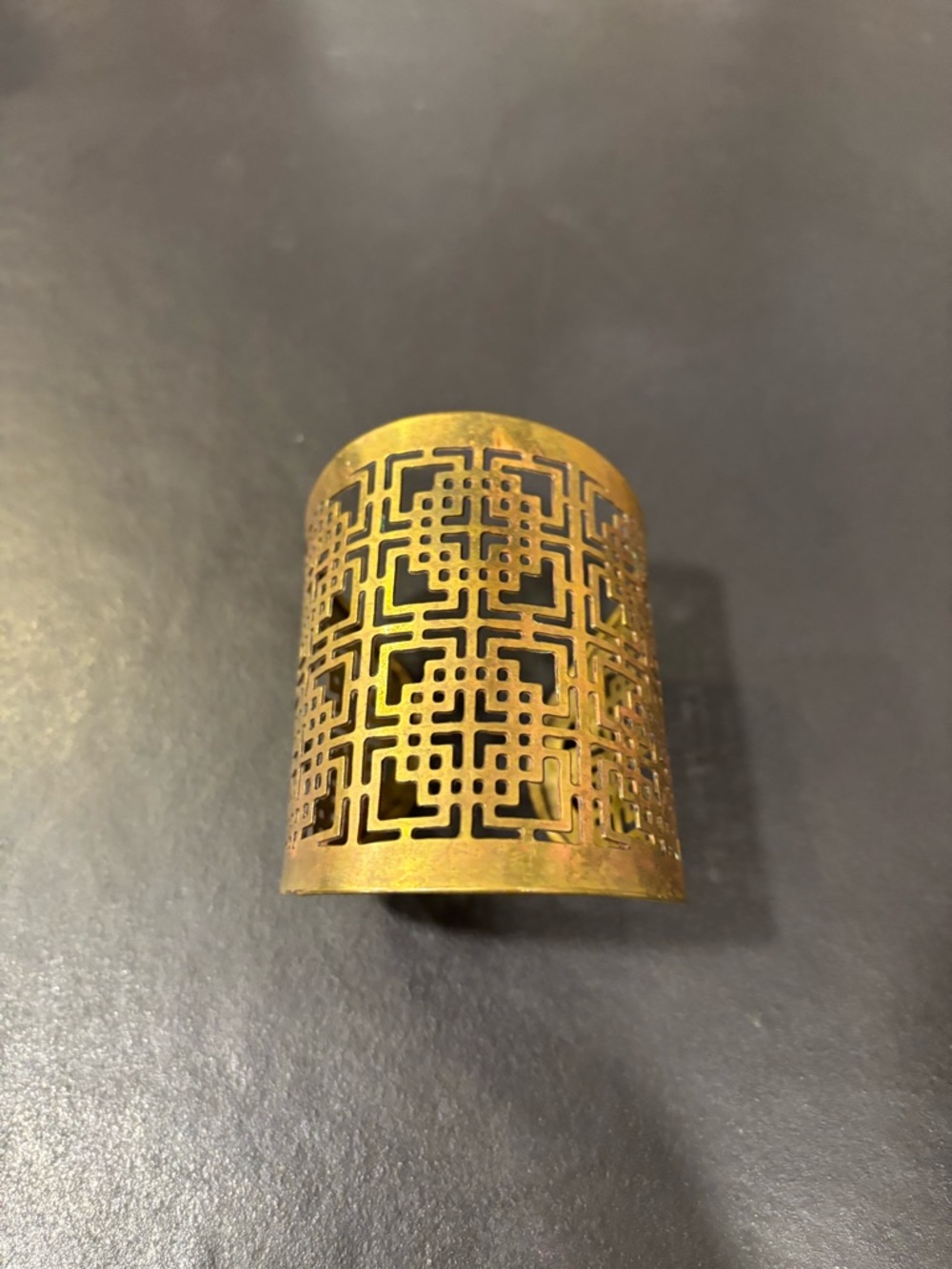Brass Cutout Cuff Bracelet - Geometric Pattern vintage boho